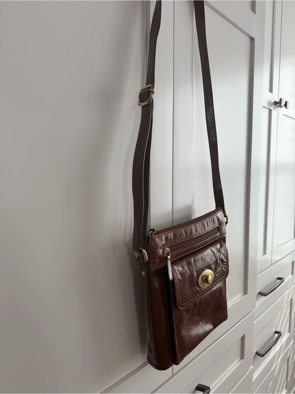 Brown Leather Crossbody Bag for Women